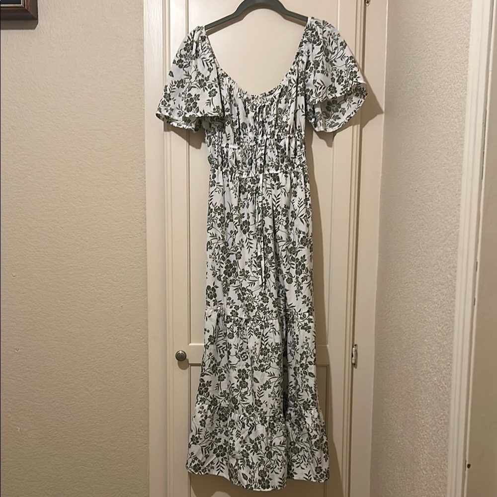 Blush Black and White Smocked Maxi Sundress